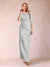 Sheath/Column Scoop Half Sleeves Mother of the Bride Dresses with Ruched