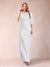 Sheath/Column Scoop Half Sleeves Mother of the Bride Dresses with Ruched