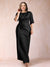 Sheath/Column Scoop Half Sleeves Plus Size Mother of the Bride Dresses with Ruched