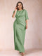 Sheath/Column Scoop Half Sleeves Plus Size Mother of the Bride Dresses with Ruched