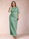 Sheath/Column Scoop Half Sleeves Plus Size Mother of the Bride Dresses with Ruched