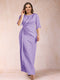 Sheath/Column Scoop Half Sleeves Plus Size Mother of the Bride Dresses with Ruched