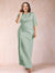 Sheath/Column Scoop Half Sleeves Plus Size Mother of the Bride Dresses with Ruched