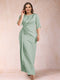 Sheath/Column Scoop Half Sleeves Plus Size Mother of the Bride Dresses with Ruched