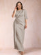 Sheath/Column Scoop Half Sleeves Plus Size Mother of the Bride Dresses with Ruched