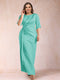 Sheath/Column Scoop Half Sleeves Plus Size Mother of the Bride Dresses with Ruched