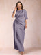 Sheath/Column Scoop Half Sleeves Plus Size Mother of the Bride Dresses with Ruched