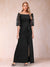 Sheath/Column Off-the-Shoulder Half Sleeves Mother of the Bride Dresses with Applique