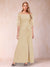 Sheath/Column Off-the-Shoulder Half Sleeves Mother of the Bride Dresses with Applique