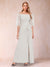Sheath/Column Off-the-Shoulder Half Sleeves Mother of the Bride Dresses with Applique