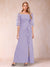 Sheath/Column Off-the-Shoulder Half Sleeves Mother of the Bride Dresses with Applique