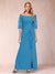Sheath/Column Off-the-Shoulder Half Sleeves Mother of the Bride Dresses with Applique
