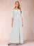 Sheath/Column Off-the-Shoulder Half Sleeves Mother of the Bride Dresses with Applique