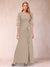 Sheath/Column Off-the-Shoulder Half Sleeves Mother of the Bride Dresses with Applique