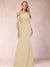 Trumpet/Mermaid One-Shoulder Half Sleeves Mother of the Bride Dresses with Ruched