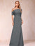 Trumpet/Mermaid One-Shoulder Half Sleeves Mother of the Bride Dresses with Ruched