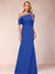 Trumpet/Mermaid One-Shoulder Half Sleeves Mother of the Bride Dresses with Ruched