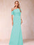Trumpet/Mermaid One-Shoulder Half Sleeves Mother of the Bride Dresses with Ruched