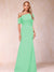 Trumpet/Mermaid One-Shoulder Half Sleeves Mother of the Bride Dresses with Ruched