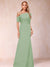 Trumpet/Mermaid One-Shoulder Half Sleeves Mother of the Bride Dresses with Ruched