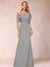 Trumpet/Mermaid One-Shoulder Half Sleeves Mother of the Bride Dresses with Ruched