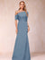 Trumpet/Mermaid One-Shoulder Half Sleeves Mother of the Bride Dresses with Ruched