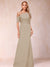 Trumpet/Mermaid One-Shoulder Half Sleeves Mother of the Bride Dresses with Ruched