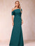 Trumpet/Mermaid One-Shoulder Half Sleeves Mother of the Bride Dresses with Ruched