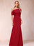 Trumpet/Mermaid One-Shoulder Half Sleeves Mother of the Bride Dresses with Ruched