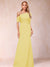 Trumpet/Mermaid One-Shoulder Half Sleeves Mother of the Bride Dresses with Ruched