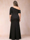 Trumpet/Mermaid One-Shoulder Half Sleeves Plus Size Mother of the Bride Dresses with Ruched