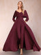 A-Line/Princess V-Neck 3/4 Sleeves Jumpsuits with Belt