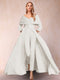 A-Line/Princess V-Neck 3/4 Sleeves Jumpsuits with Belt