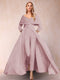 A-Line/Princess V-Neck 3/4 Sleeves Jumpsuits with Belt