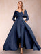 A-Line/Princess V-Neck 3/4 Sleeves Jumpsuits with Belt