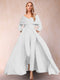 A-Line/Princess V-Neck 3/4 Sleeves Jumpsuits with Belt