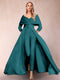 A-Line/Princess V-Neck 3/4 Sleeves Jumpsuits with Belt