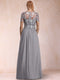 A-Line/Princess Scoop Short Sleeves Jumpsuit with Applique