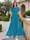 A-Line/Princess Scoop Short Sleeves Jumpsuit with Applique