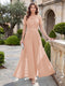 A-Line/Princess Scoop Short Sleeves Jumpsuit with Applique