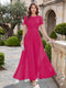 A-Line/Princess Scoop Short Sleeves Jumpsuit with Applique