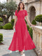 A-Line/Princess Scoop Short Sleeves Jumpsuit with Applique