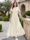 A-Line/Princess Scoop Short Sleeves Jumpsuit with Applique