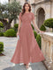 A-Line/Princess Scoop Short Sleeves Jumpsuit with Applique