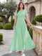 A-Line/Princess Scoop Short Sleeves Jumpsuit with Applique
