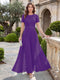 A-Line/Princess Scoop Short Sleeves Jumpsuit with Applique