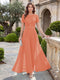 A-Line/Princess Scoop Short Sleeves Jumpsuit with Applique