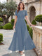 A-Line/Princess Scoop Short Sleeves Jumpsuit with Applique