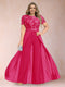 A-Line/Princess Scoop Short Sleeves Plus Size Mother of the Bride Jumpsuit with Applique