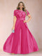 A-Line/Princess Scoop Short Sleeves Plus Size Mother of the Bride Jumpsuit with Applique